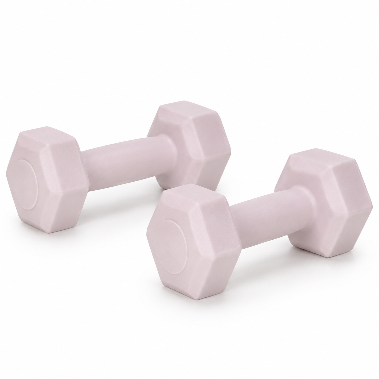 Set gantere hex 2x0.5 kg, bitum cu invelis rezistent PP, roz - imagine 7