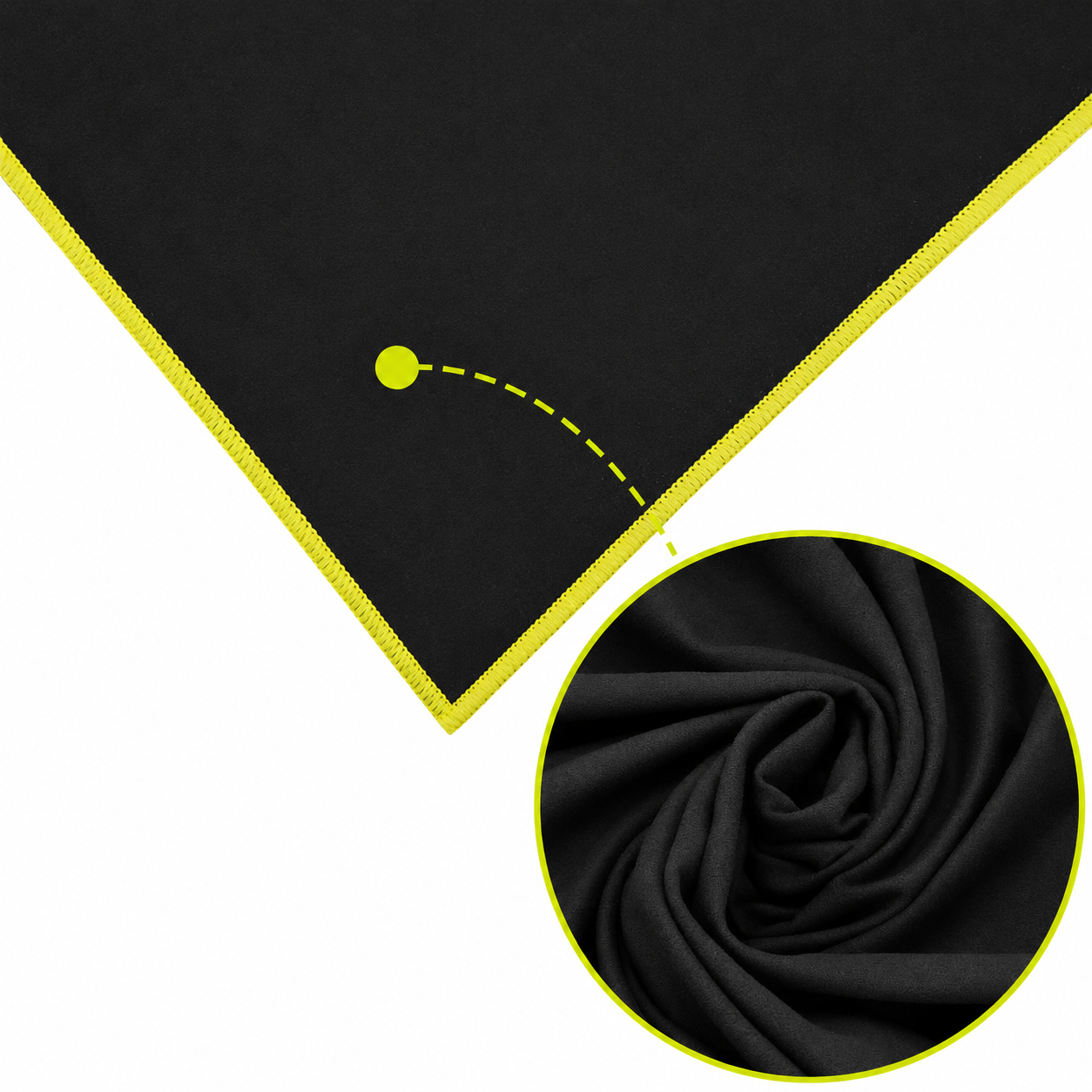 Prosop cu uscare rapida 100x180 cm, microfibra 200 GSM, cu husa transport, negru - imagine 7