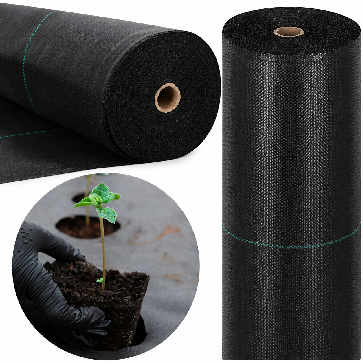 Folie agrotextil, mulcire, antiburuieni, filtru UV, 50 x 1.1metri, 135g/m2, negru - imagine 5