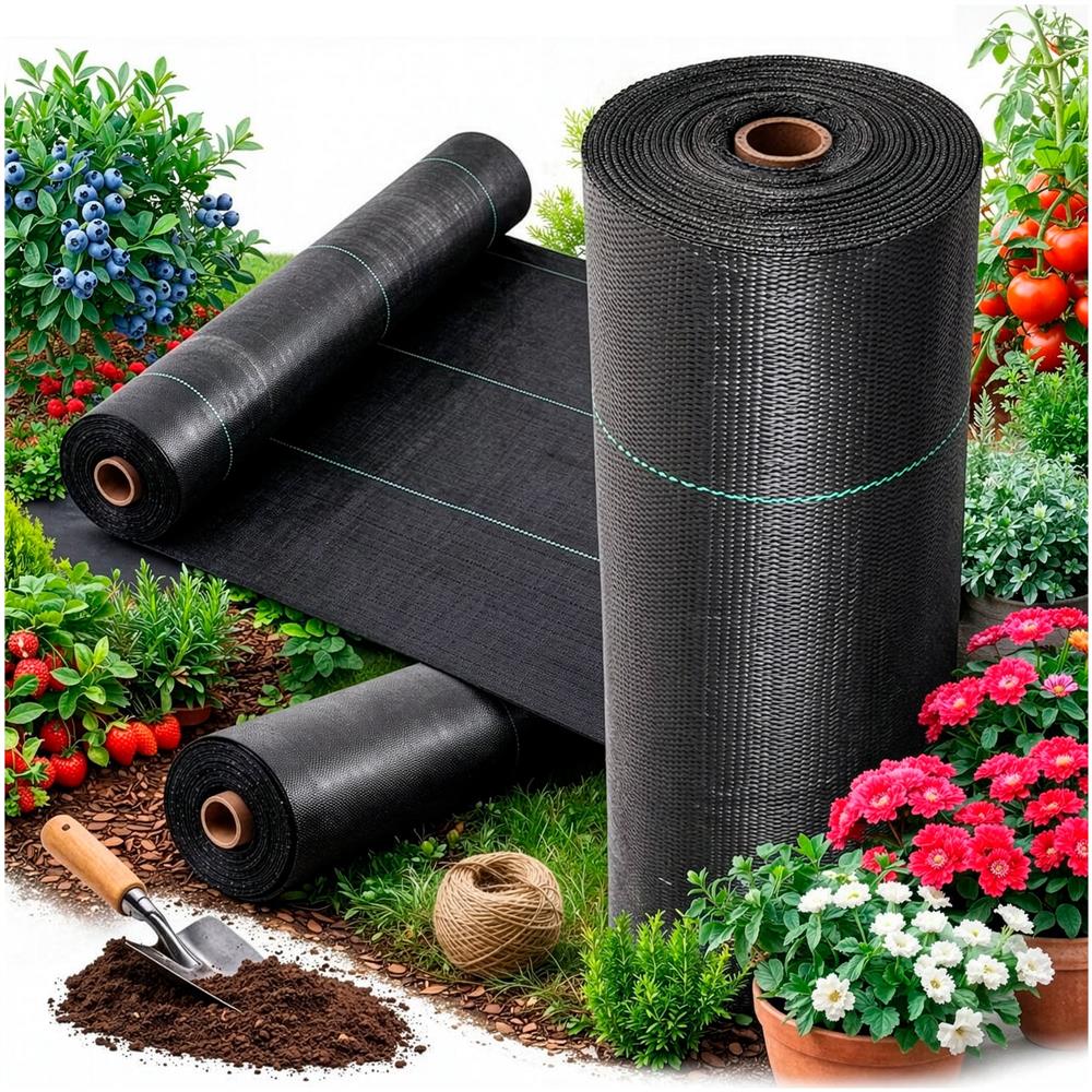 Folie agrotextil, mulcire, antiburuieni, filtru UV, 50 x 1.1metri, 135g/m2, negru - imagine 28