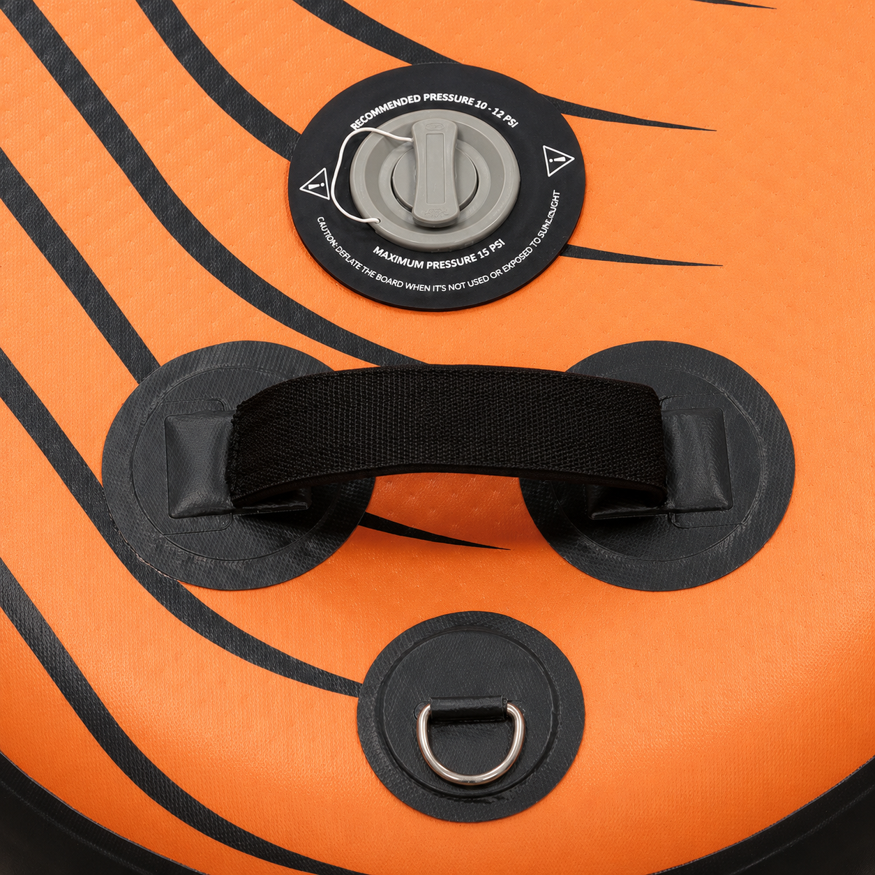 Set placa gonflabila Stand Up PaddleBoard 350x84x15 cm, cu pompa, scaun kayak, kit de reparatii, geanta de transport, vasla 2 in 1, maxim 220 kg, negru portocaliu - imagine 29