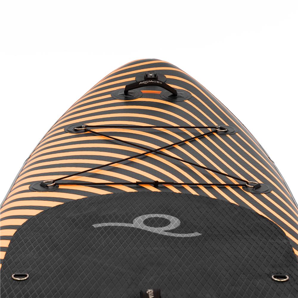 Set placa gonflabila Stand Up PaddleBoard 350x84x15 cm, cu pompa, scaun kayak, kit de reparatii, geanta de transport, vasla 2 in 1, maxim 220 kg, negru portocaliu - imagine 8