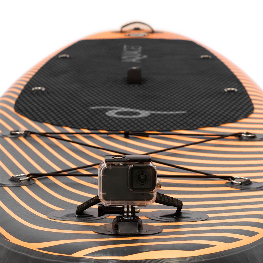 Set placa gonflabila Stand Up PaddleBoard 350x84x15 cm, cu pompa, scaun kayak, kit de reparatii, geanta de transport, vasla 2 in 1, maxim 220 kg, negru portocaliu - imagine 10
