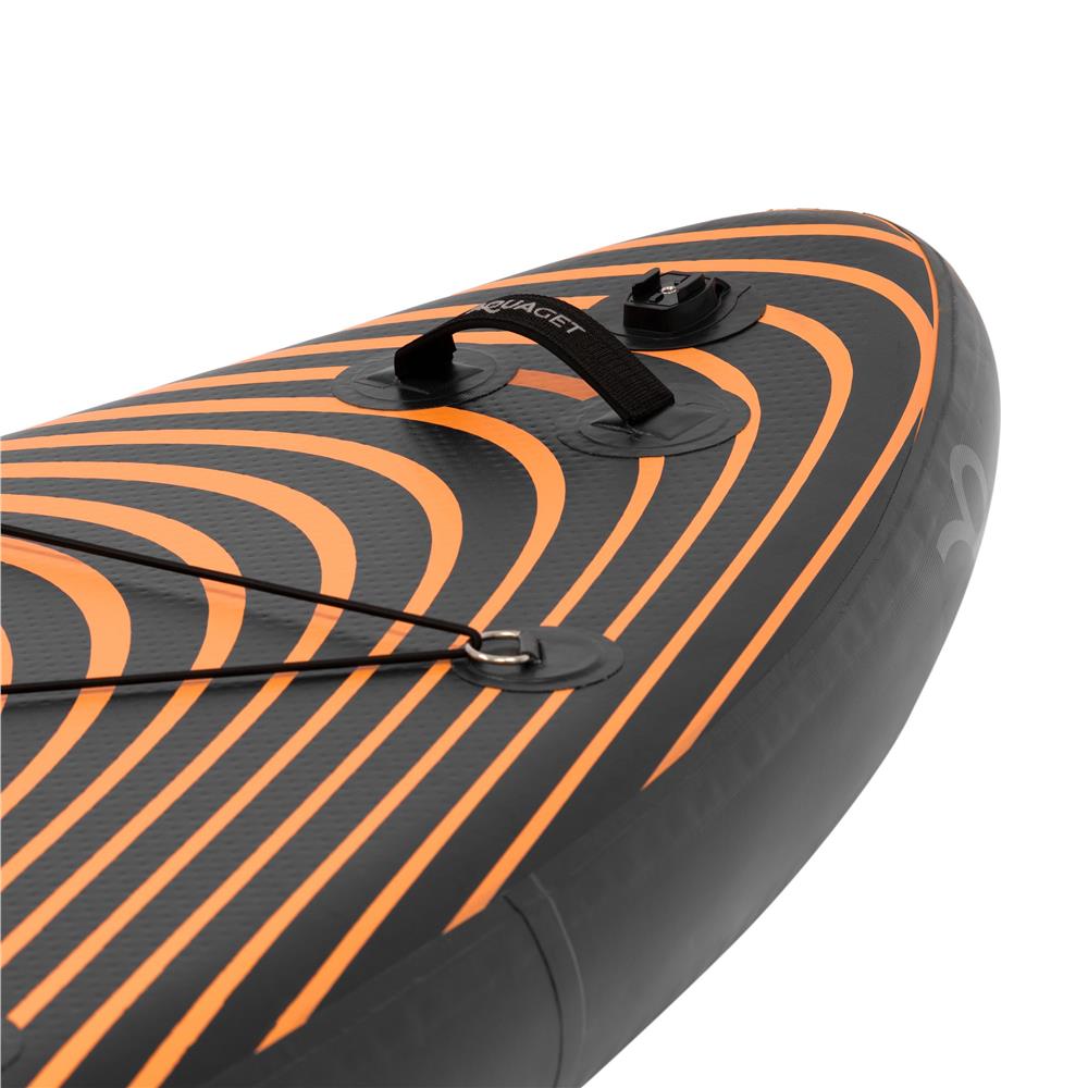 Set placa gonflabila Stand Up PaddleBoard 350x84x15 cm, cu pompa, scaun kayak, kit de reparatii, geanta de transport, vasla 2 in 1, maxim 220 kg, negru portocaliu - imagine 14