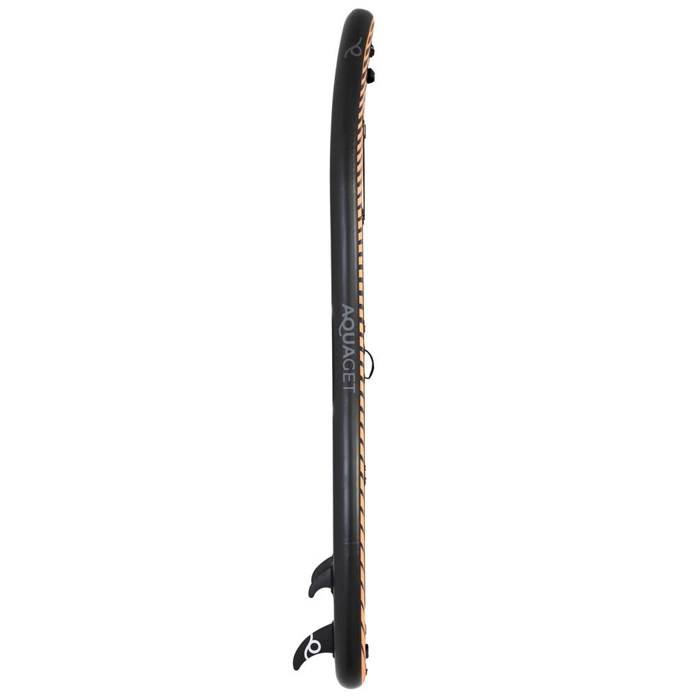 Set placa gonflabila Stand Up PaddleBoard 350x84x15 cm, cu pompa, scaun kayak, kit de reparatii, geanta de transport, vasla 2 in 1, maxim 220 kg, negru portocaliu - imagine 16