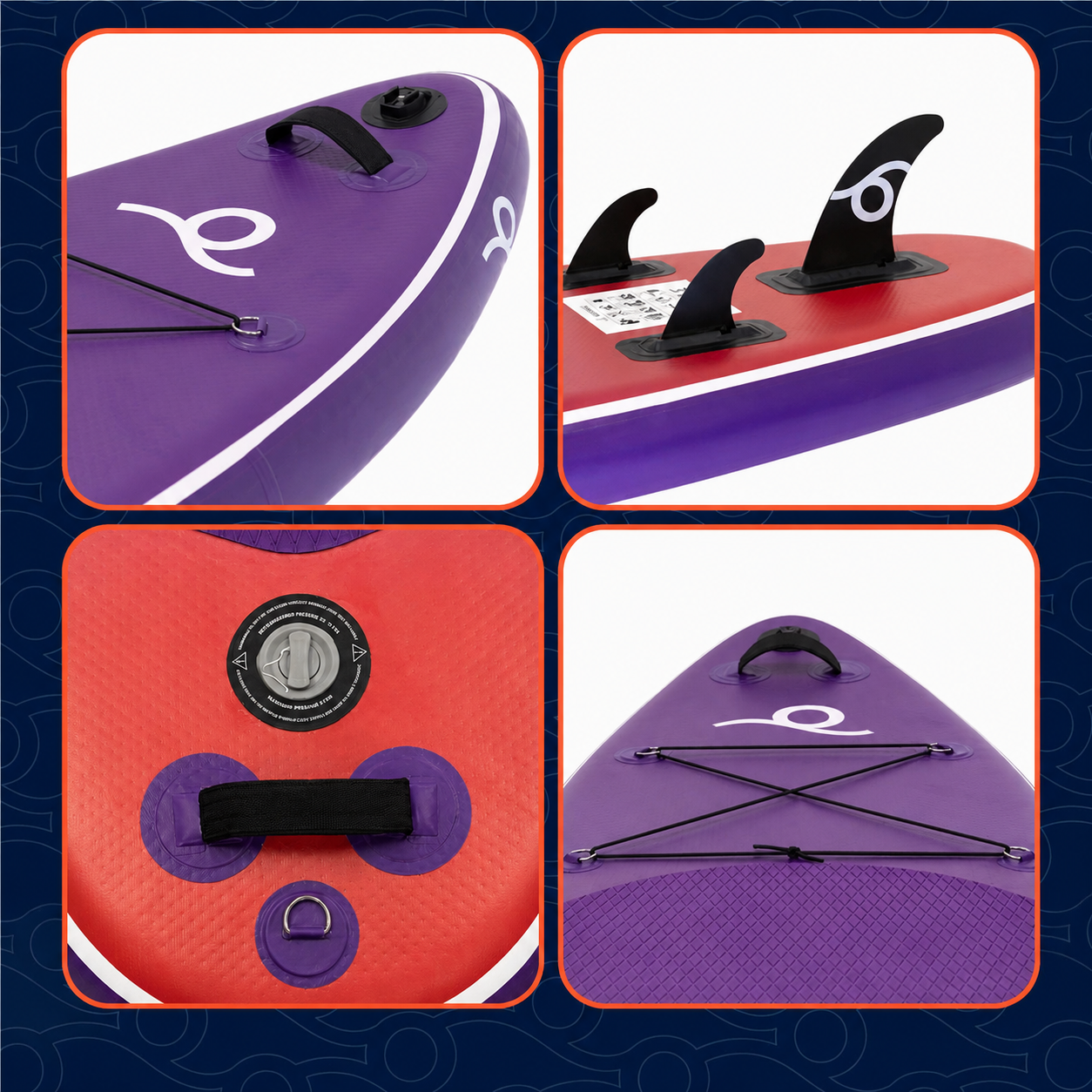 Set placa gonflabila Stand Up PaddleBoard 350x84x15 cm, cu pompa, scaun kayak, kit de reparatii, geanta de transport, vasla 2 in 1, maxim 220 kg, mov violet - imagine 3