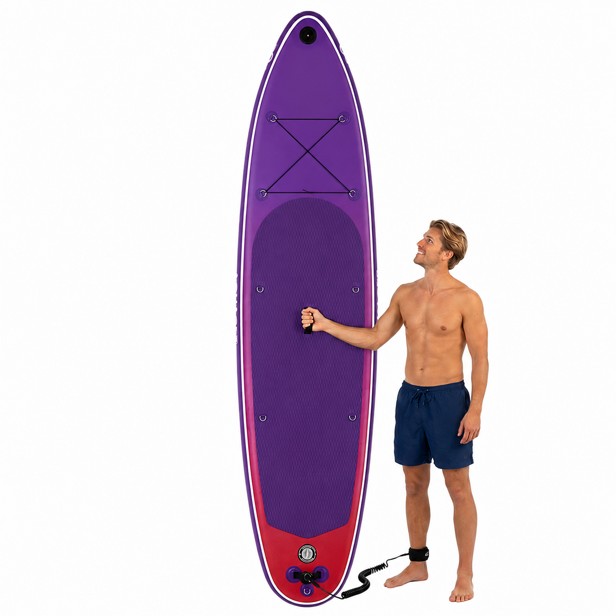 Set placa gonflabila Stand Up PaddleBoard 350x84x15 cm, cu pompa, scaun kayak, kit de reparatii, geanta de transport, vasla 2 in 1, maxim 220 kg, mov violet - imagine 22