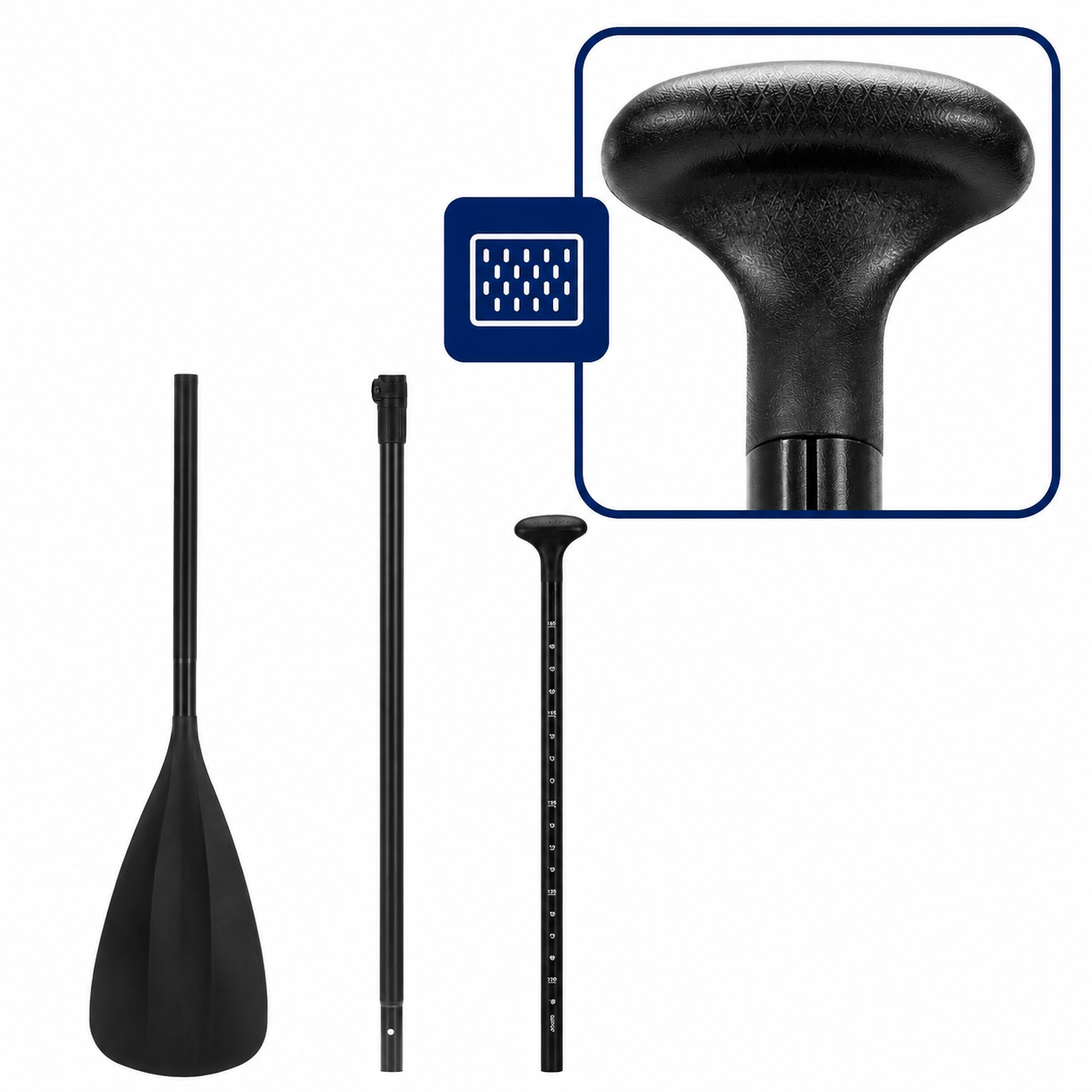 Set placa gonflabila Stand Up PaddleBoard 350x84x15 cm, cu pompa, scaun kayak, kit de reparatii, geanta de transport, vasla 2 in 1, maxim 220 kg, albastru - imagine 19