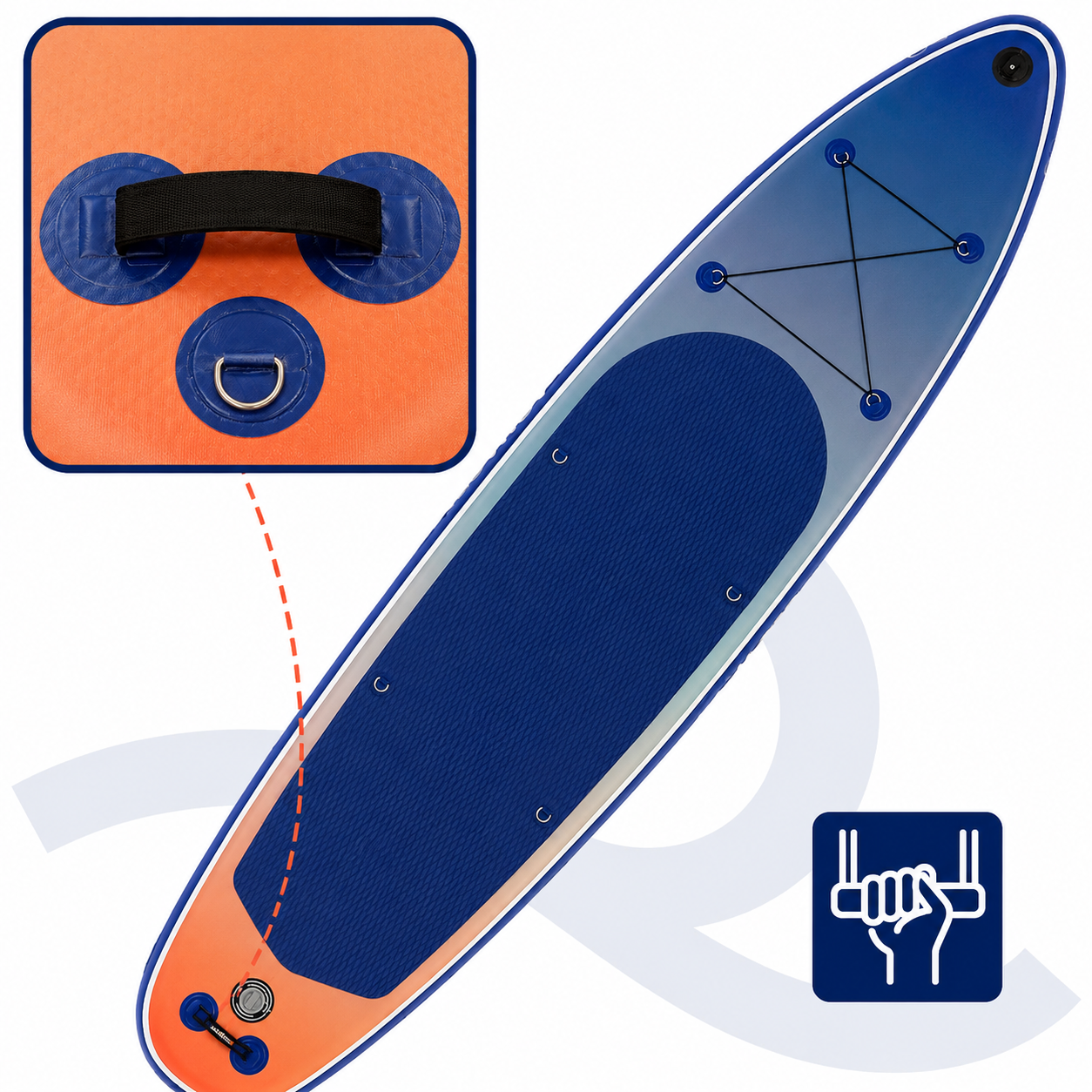 Set placa gonflabila Stand Up PaddleBoard 350x84x15 cm, cu pompa, scaun kayak, kit de reparatii, geanta de transport, vasla 2 in 1, maxim 220 kg, albastru - imagine 25