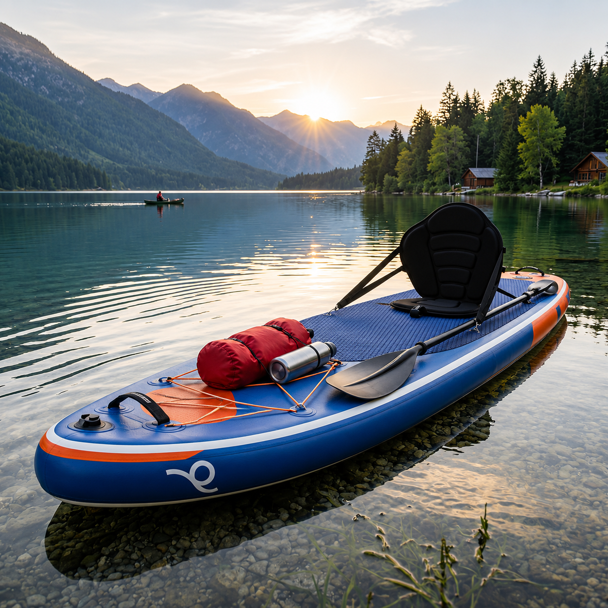 Set placa gonflabila Stand Up PaddleBoard 350x84x15 cm, cu pompa, scaun kayak, kit de reparatii, geanta de transport, vasla 2 in 1, maxim 220 kg, albastru - imagine 5