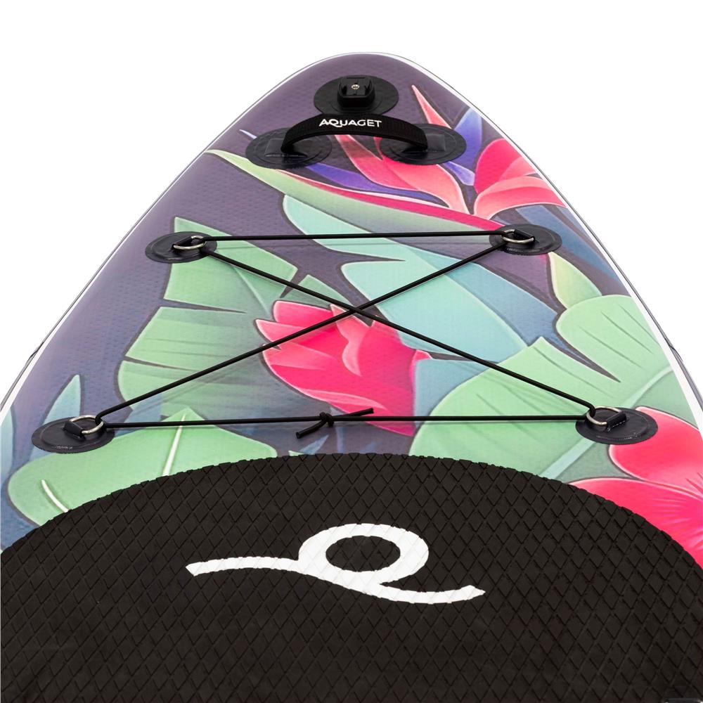 Set placa gonflabila Stand Up PaddleBoard 320x81x15 cm, cu pompa, scaun kayak, kit de reparatii, geanta de transport, vasla 2 in 1, maxim 150 kg, mov floral - imagine 12