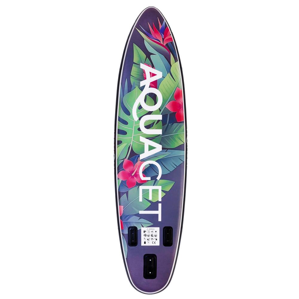 Set placa gonflabila Stand Up PaddleBoard 320x81x15 cm, cu pompa, scaun kayak, kit de reparatii, geanta de transport, vasla 2 in 1, maxim 150 kg, mov floral - imagine 14