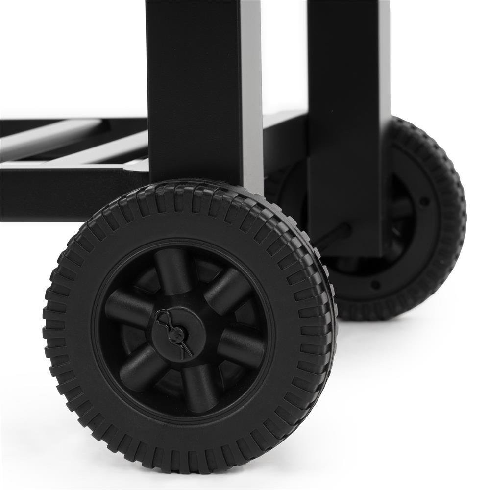 Gratar pe carbuni cu raft lateral pliabil, suport reglabil pentru carbuni, termometru, 114x52x106 cm, negru - imagine 14
