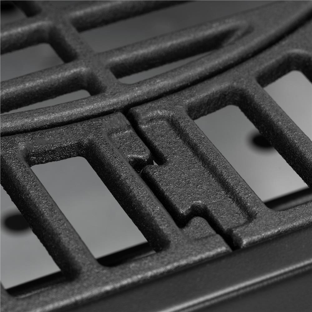 Gratar pe carbuni cu raft lateral pliabil, suport reglabil pentru carbuni, termometru, 114x52x106 cm, negru - imagine 15