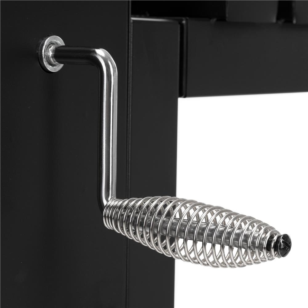 Gratar pe carbuni cu raft lateral pliabil, suport reglabil pentru carbuni, termometru, 114x52x106 cm, negru - imagine 33