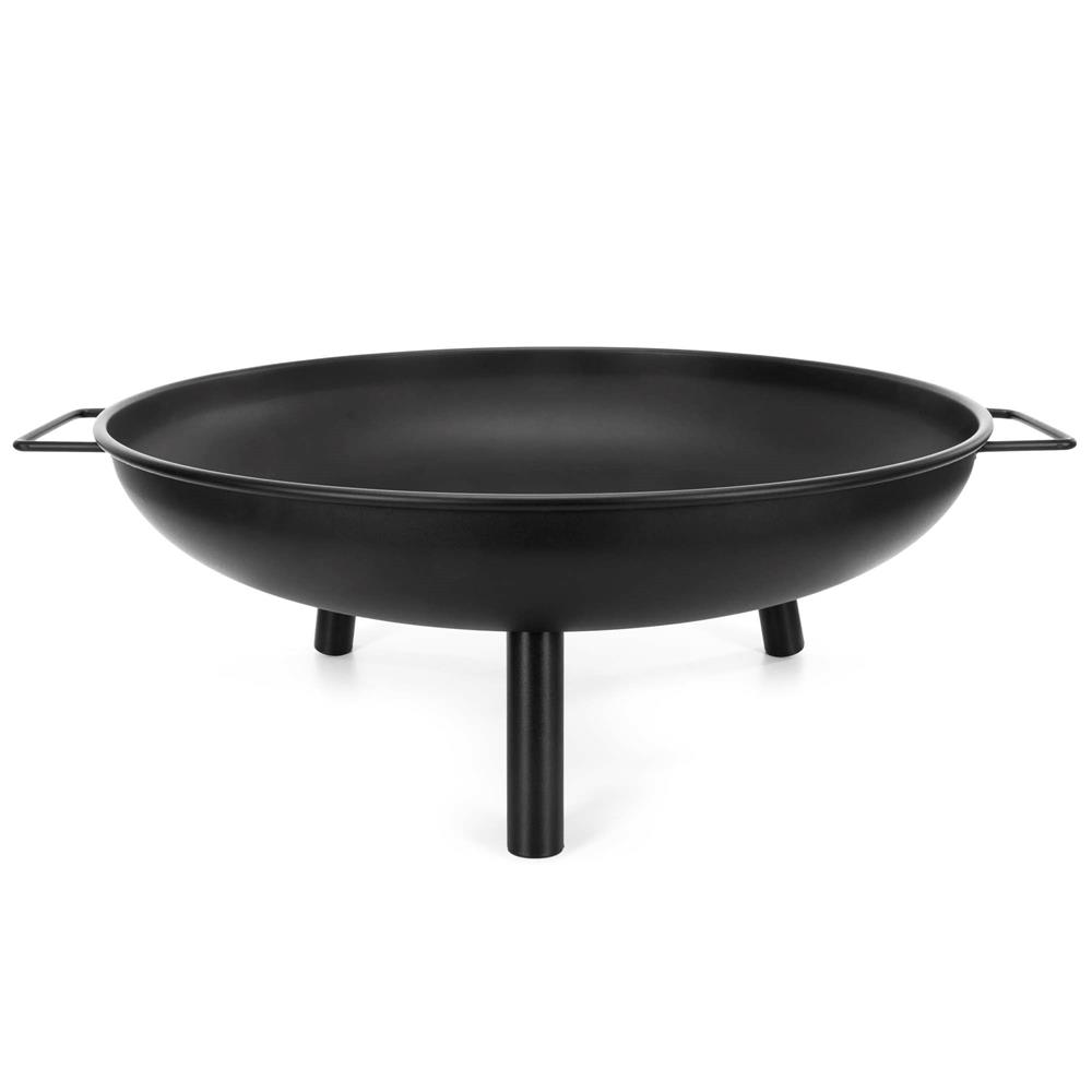 Semineu de exterior tip bol, focar cu manere laterale, din otel, 58x23 cm, negru - imagine 7