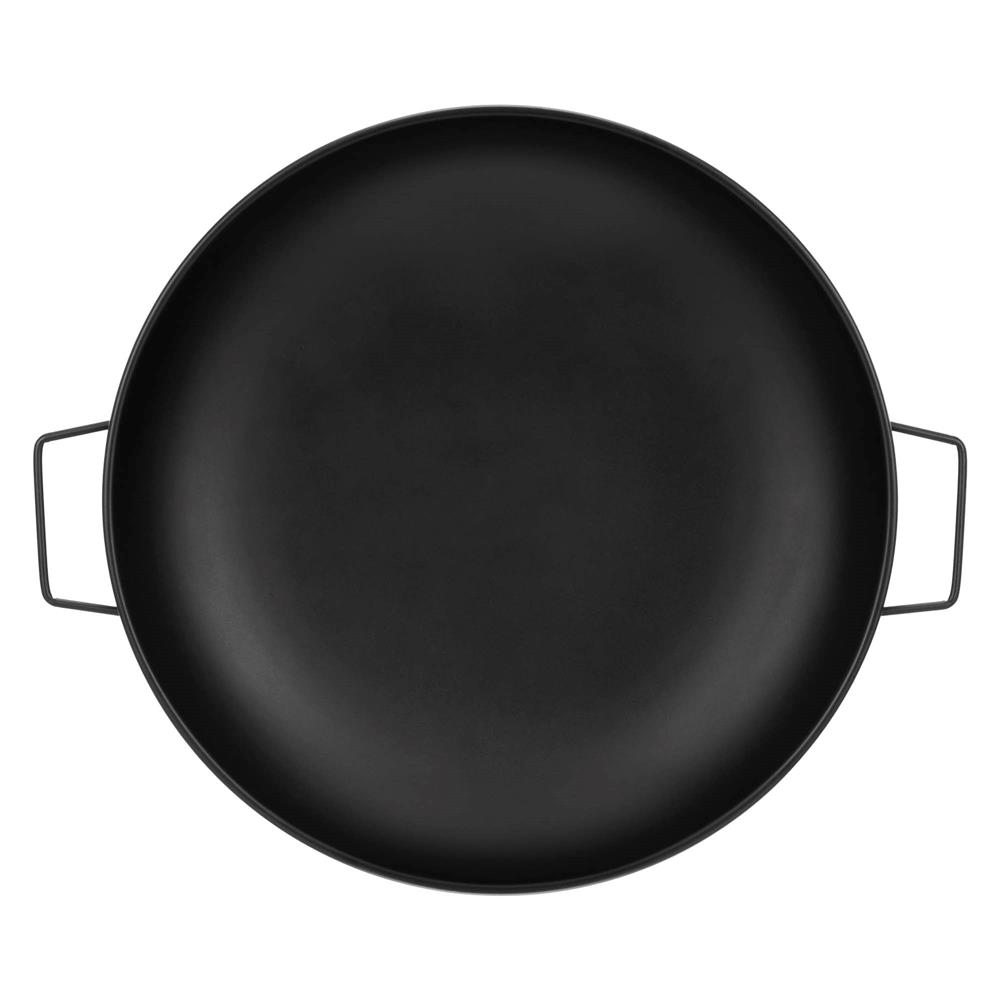 Semineu de exterior tip bol, focar cu manere laterale, din otel, 58x23 cm, negru - imagine 8
