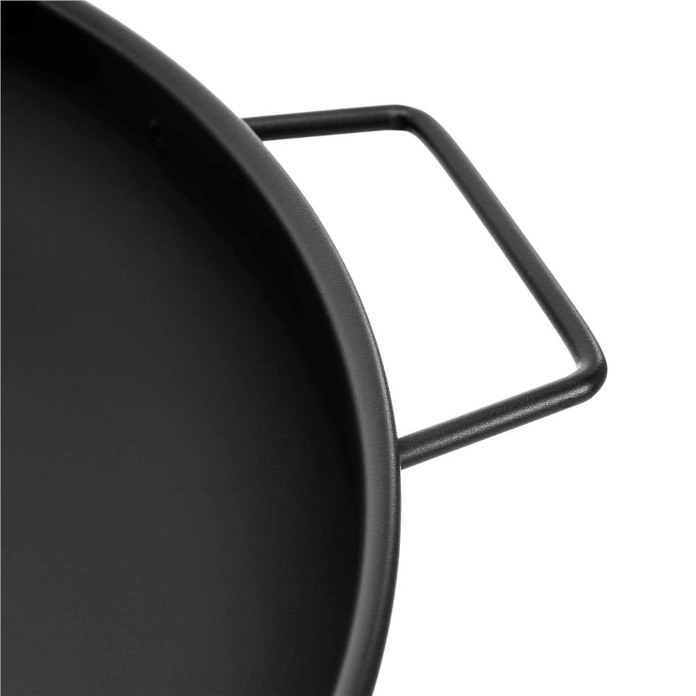 Semineu de exterior tip bol, focar cu manere laterale, din otel, 58x23 cm, negru - imagine 9