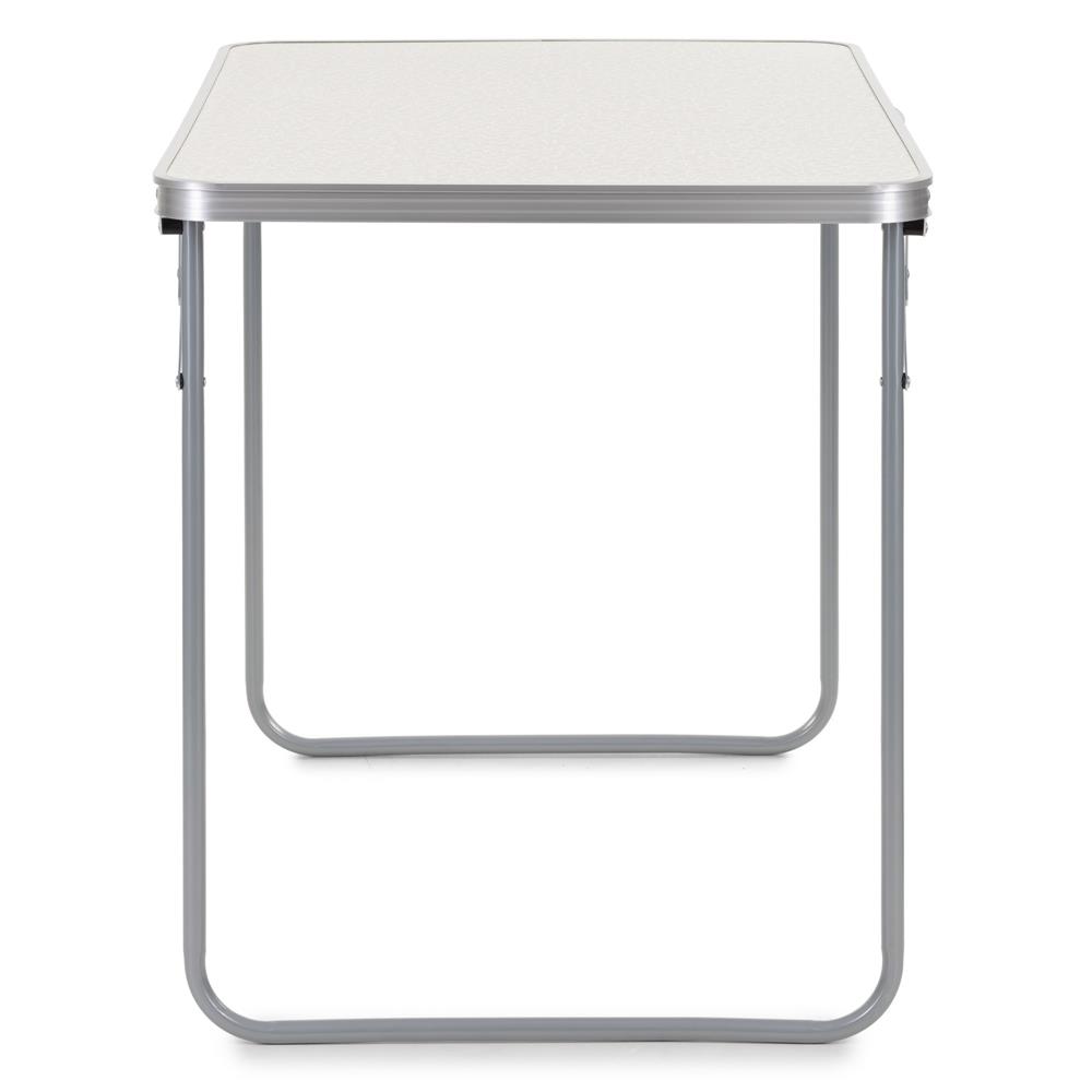 Masa pliabila pentru camping, cu maner transport, blat MDF si cadru aluminiu, 90x60x70 cm, gri - imagine 15