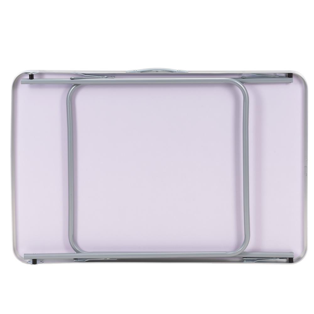 Masa pliabila pentru camping, cu maner transport, blat MDF si cadru aluminiu, 90x60x70 cm, gri - imagine 19