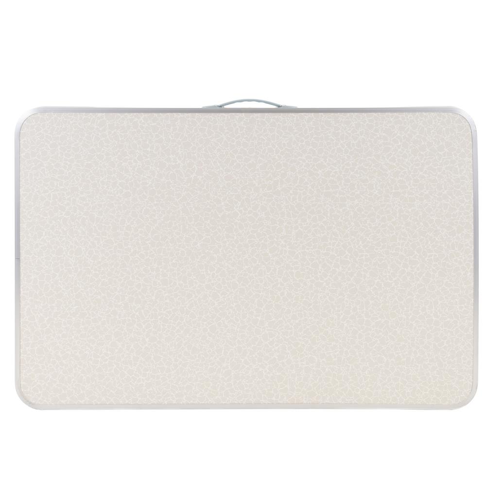 Masa pliabila pentru camping, cu maner transport, blat MDF si cadru aluminiu, 90x60x70 cm, gri - imagine 8