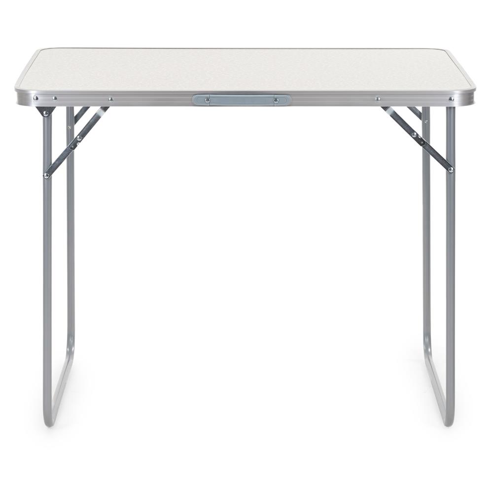 Masa pliabila pentru camping, cu maner transport, blat MDF si cadru aluminiu, 90x60x70 cm, gri - imagine 21