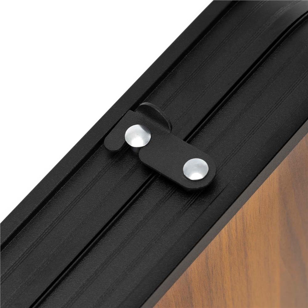 Set masa pliabila de camping cu 4 scaune, inaltime reglabila, aluminiu si MDF, 120x60x71 cm, maro si negru - imagine 20