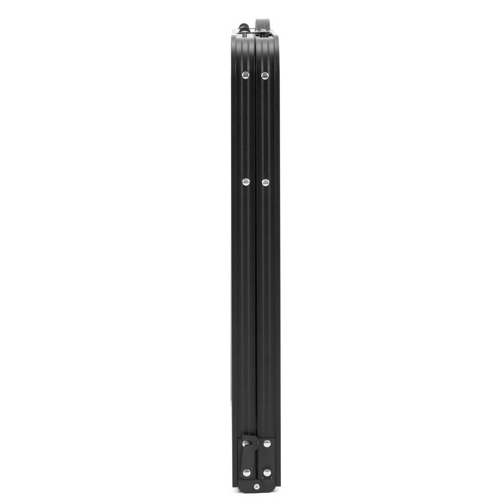 Set masa pliabila de camping cu 4 scaune, inaltime reglabila, aluminiu si MDF, 120x60x71 cm, maro si negru - imagine 23