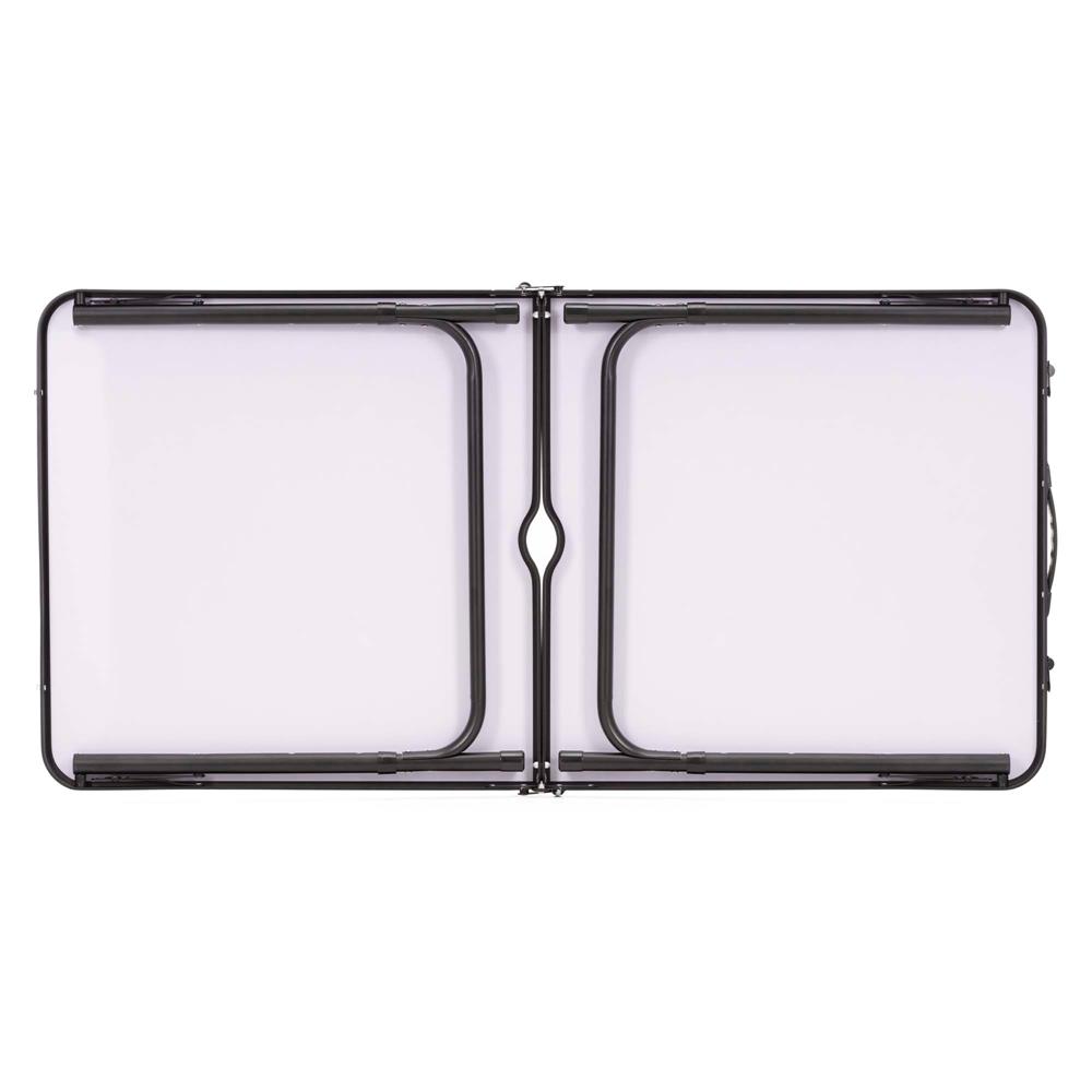 Set masa pliabila de camping cu 4 scaune, inaltime reglabila, aluminiu si MDF, 120x60x71 cm, maro si negru - imagine 32