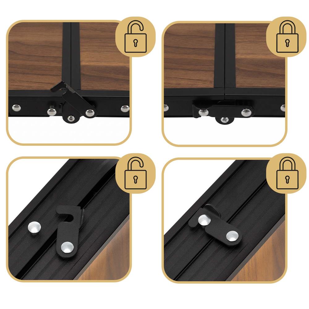 Set masa pliabila de camping cu 4 scaune, inaltime reglabila, aluminiu si MDF, 120x60x71 cm, maro si negru - imagine 8