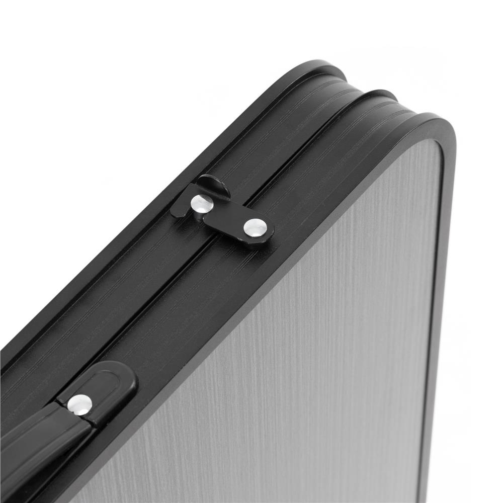 Set masa pliabila de camping cu 4 scaune, inaltime reglabila, aluminiu si MDF, 120x60x71 cm, negru - imagine 13