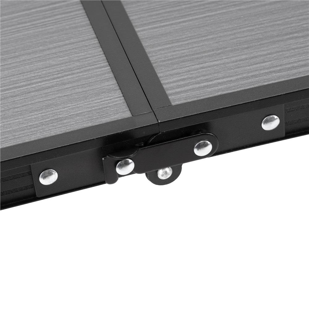 Set masa pliabila de camping cu 4 scaune, inaltime reglabila, aluminiu si MDF, 120x60x71 cm, negru - imagine 17