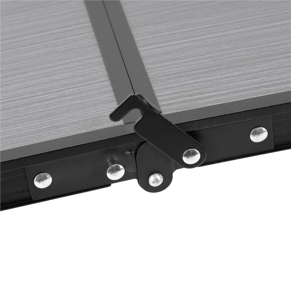 Set masa pliabila de camping cu 4 scaune, inaltime reglabila, aluminiu si MDF, 120x60x71 cm, negru - imagine 18