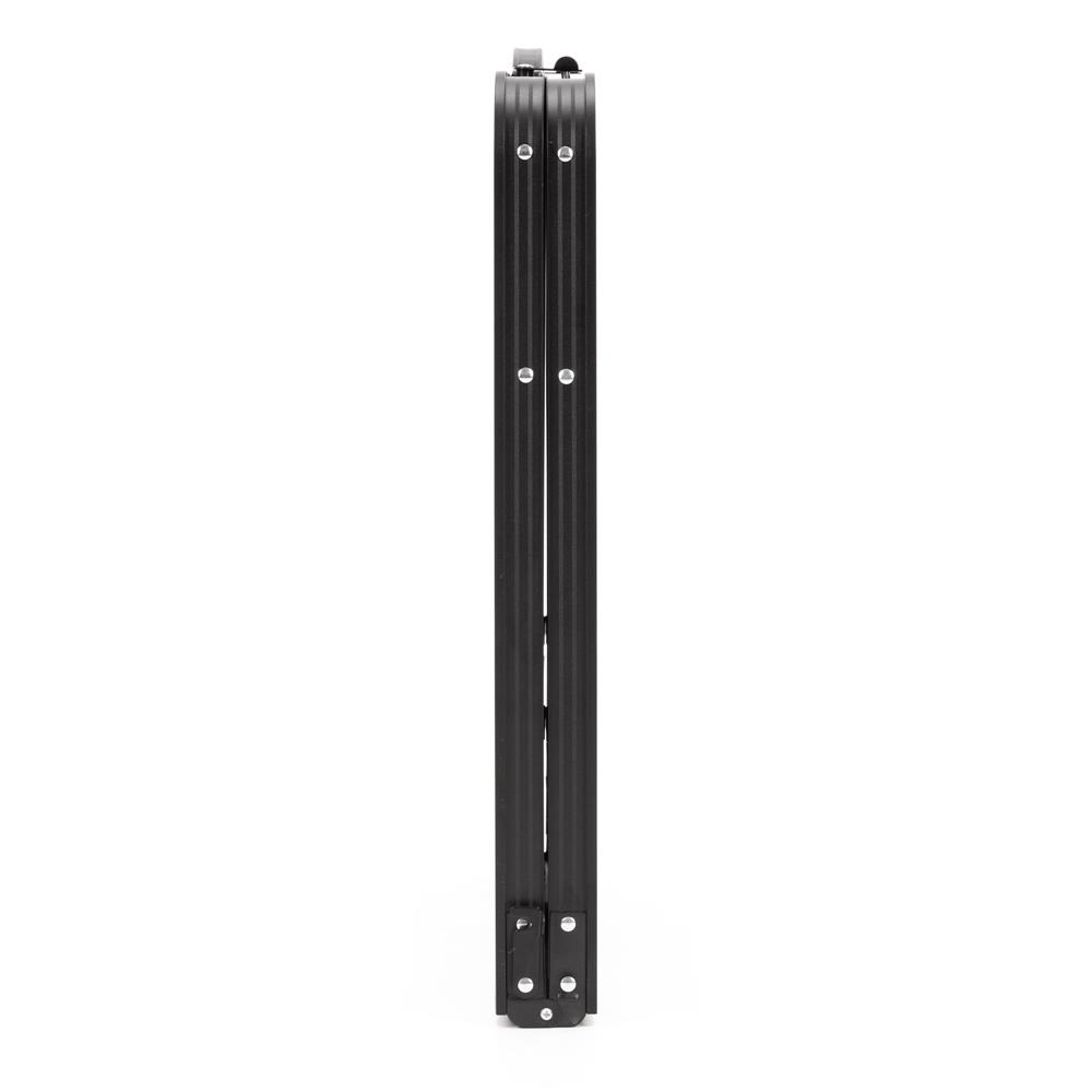 Set masa pliabila de camping cu 4 scaune, inaltime reglabila, aluminiu si MDF, 120x60x71 cm, negru - imagine 23