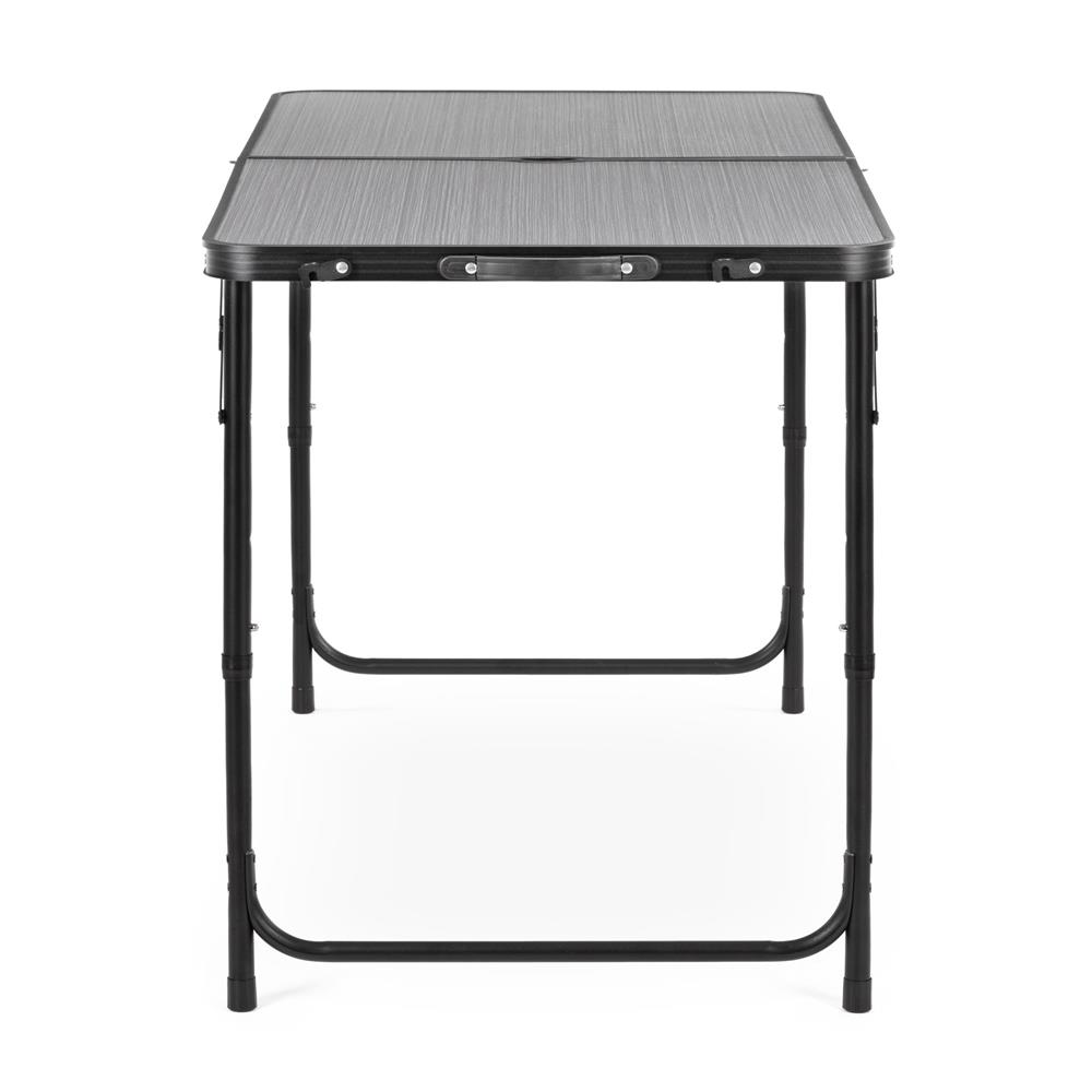 Set masa pliabila de camping cu 4 scaune, inaltime reglabila, aluminiu si MDF, 120x60x71 cm, negru - imagine 25