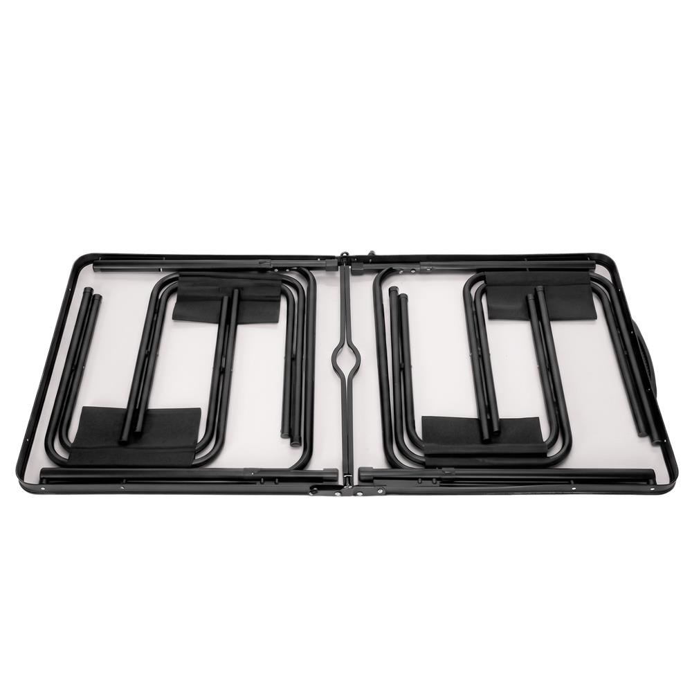 Set masa pliabila de camping cu 4 scaune, inaltime reglabila, aluminiu si MDF, 120x60x71 cm, negru - imagine 31