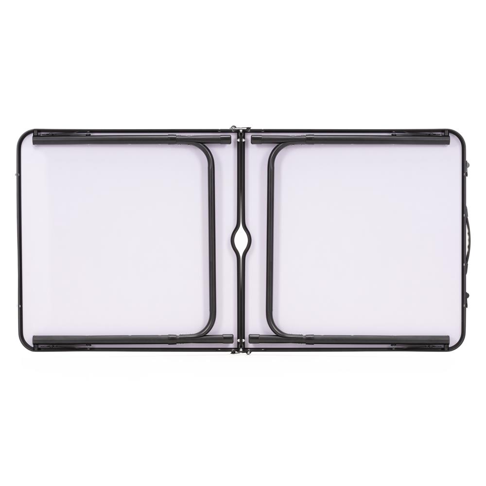 Set masa pliabila de camping cu 4 scaune, inaltime reglabila, aluminiu si MDF, 120x60x71 cm, negru - imagine 32