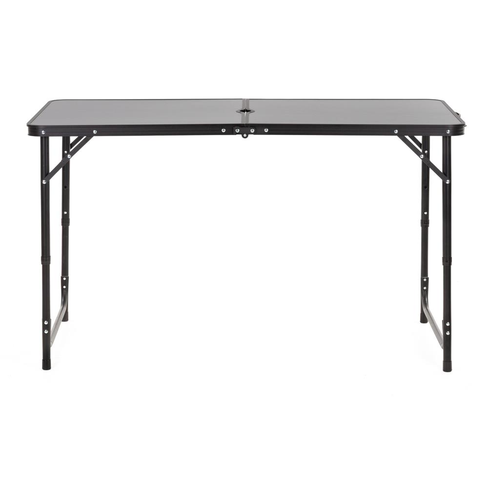 Set masa pliabila de camping cu 4 scaune, inaltime reglabila, aluminiu si MDF, 120x60x71 cm, negru - imagine 9