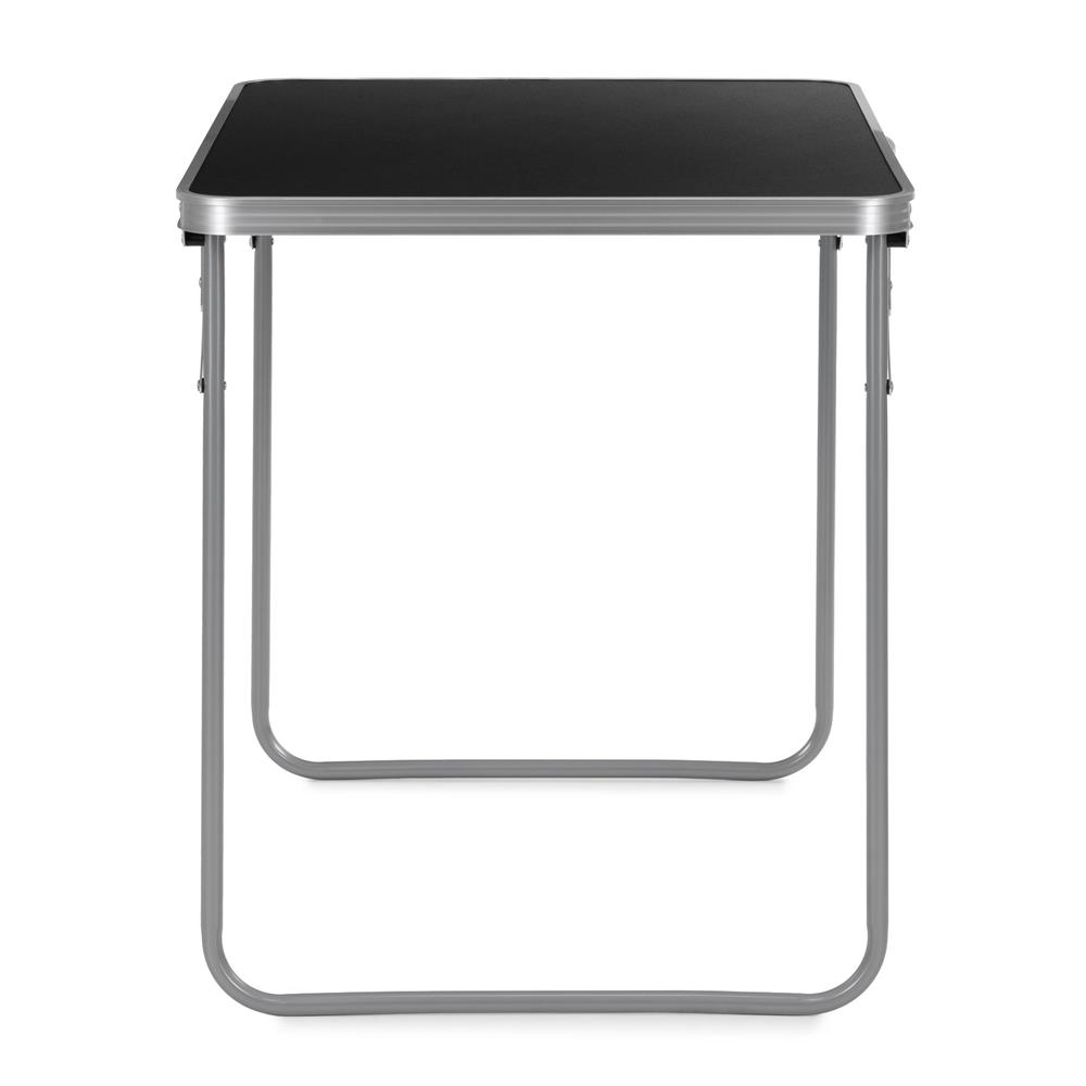 Masa pliabila camping cu maner transport, blat MDF si cadru aluminiu, 80x60x70 cm, argintiu si negru - imagine 12