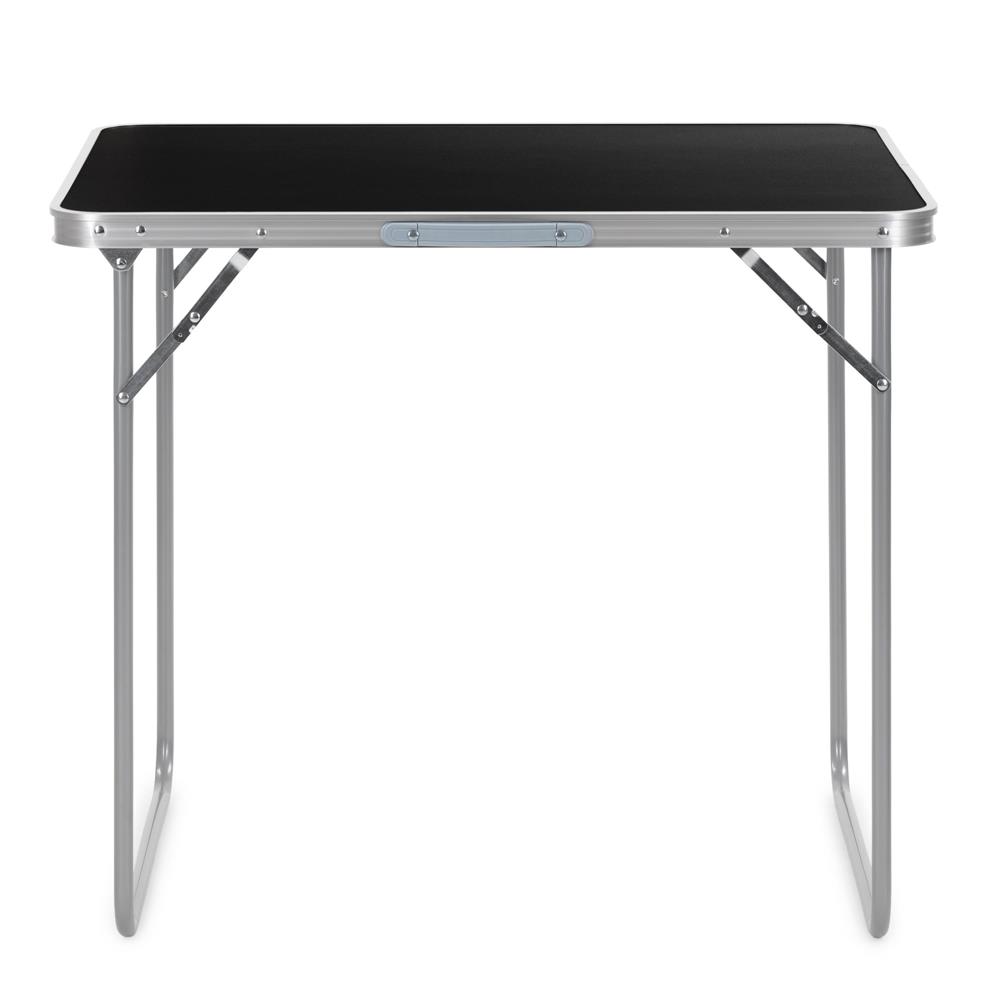 Masa pliabila camping cu maner transport, blat MDF si cadru aluminiu, 80x60x70 cm, argintiu si negru - imagine 20