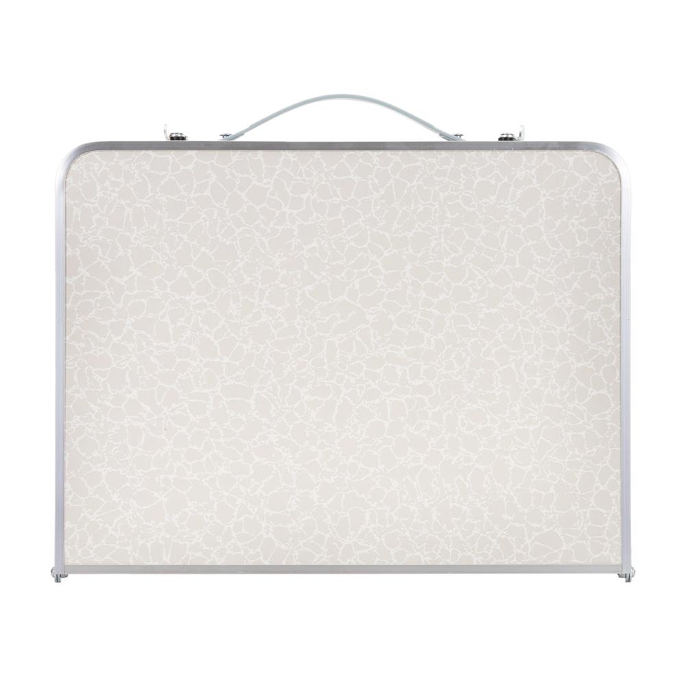 Masa pliabila camping sau picnic joasa cu maner transport, blat MDF si cadru aluminiu, 62x40x25 cm, gri - imagine 12