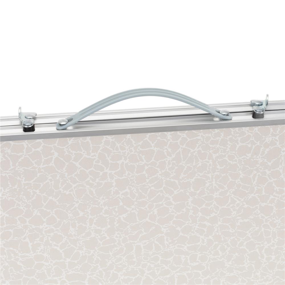 Masa pliabila camping sau picnic joasa cu maner transport, blat MDF si cadru aluminiu, 62x40x25 cm, gri - imagine 15