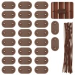Set accesorii montaj prindere panou de gard din PVC, 26 cleme si 26 agrafe de fixare, maro