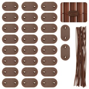 Set accesorii montaj prindere panou de gard din PVC, 26 cleme si 26 agrafe de fixare, maro