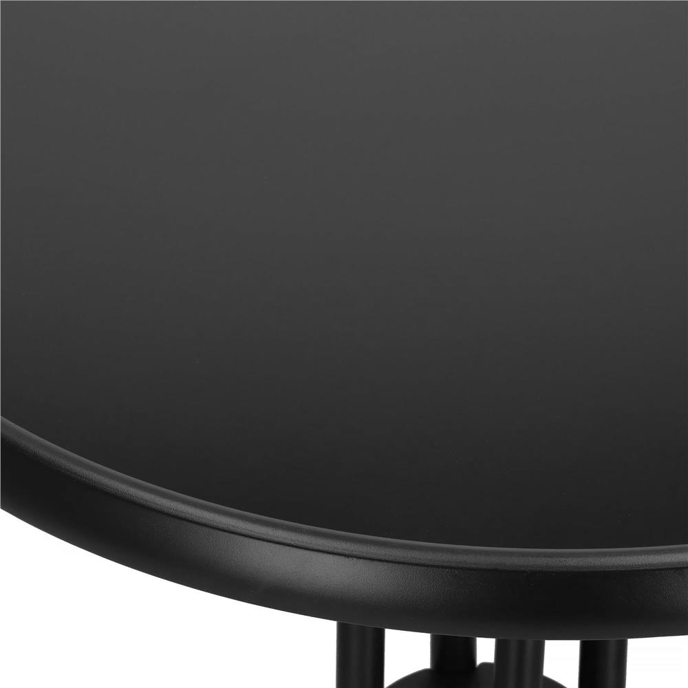 Masa rotunda pentru gradina sau balcon, blat din sticla securizata fumurie, 60 x 70 cm, negru - imagine 18