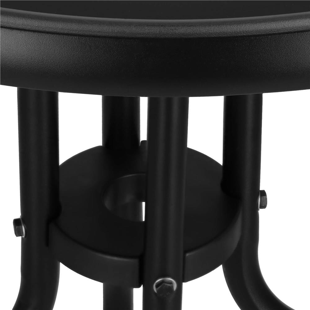 Masa rotunda pentru gradina sau balcon, blat din sticla securizata fumurie, 60 x 70 cm, negru - imagine 22