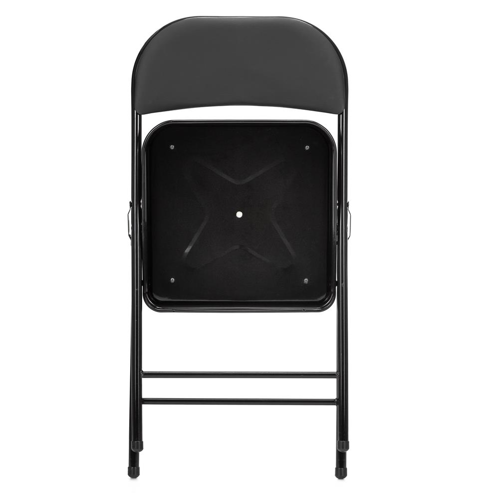 Scaun pliabil tapitat cu spatar, utilizare interior sau exterior, cadru metalic, 40x42x76 cm, maxim 120 kg, negru - imagine 9