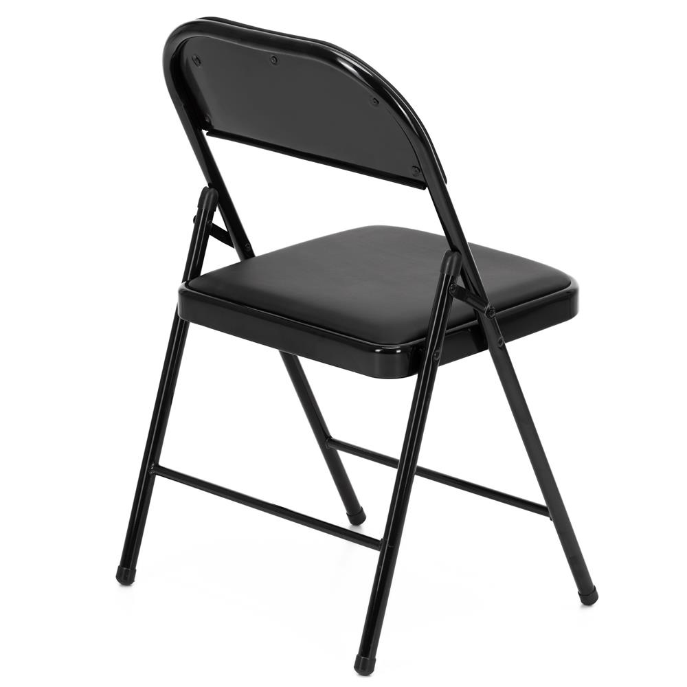 Scaun pliabil tapitat cu spatar, utilizare interior sau exterior, cadru metalic, 40x42x76 cm, maxim 120 kg, negru - imagine 10