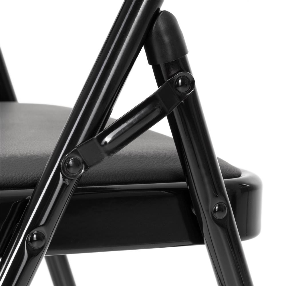 Scaun pliabil tapitat cu spatar, utilizare interior sau exterior, cadru metalic, 40x42x76 cm, maxim 120 kg, negru - imagine 11