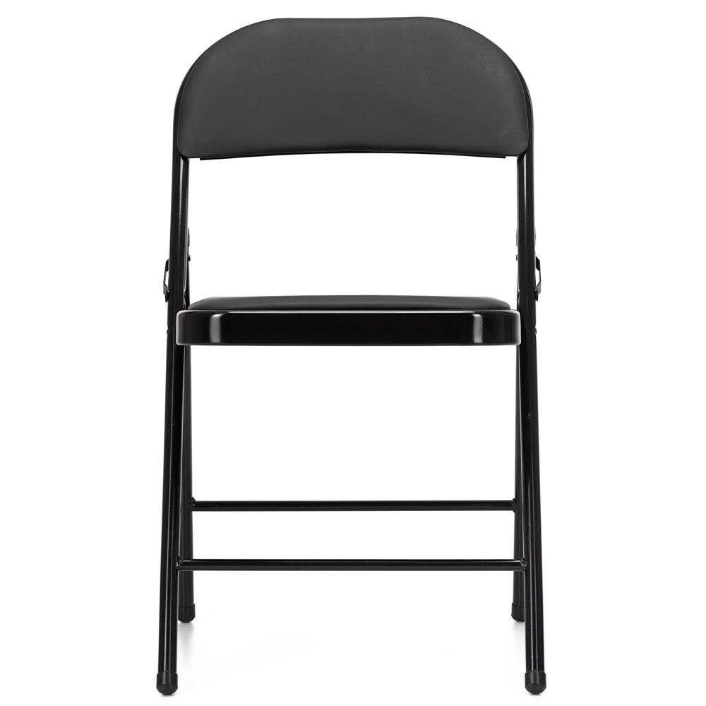Scaun pliabil tapitat cu spatar, utilizare interior sau exterior, cadru metalic, 40x42x76 cm, maxim 120 kg, negru - imagine 12